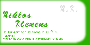 miklos klemens business card